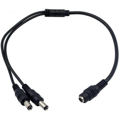 Spliter cablu alimentare cu mufa mama 5.5x2.1 mm la 2x tata 5.5x2.1 mm