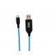 Cablu date incarcare micro USB 1m 2.1A Well flux de lumina albastra Cablu date incarcare micro USB 1m 2.1A Well flux de lumina albastra