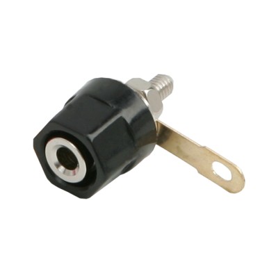 Mufa audio banana mama 4mm montabil executie din plastic negru Mufa audio banana mama 4mm montabil executie din plastic negru