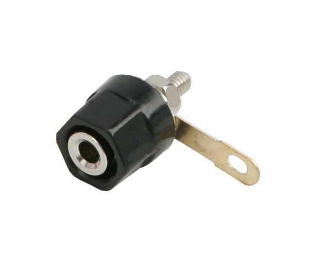 Mufa audio banana mama 4mm montabil executie din plastic negru