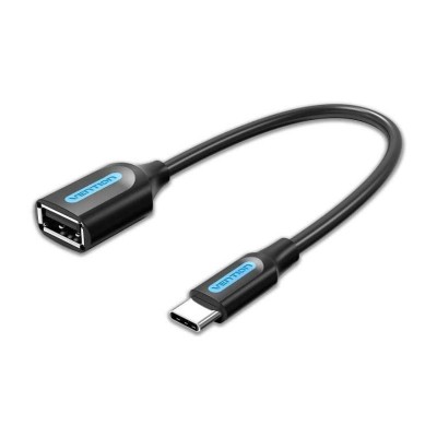 Cablu USB 2.0 A mama - USB type C tatat 15cm cupru ecranat negru VENTION CCSBB