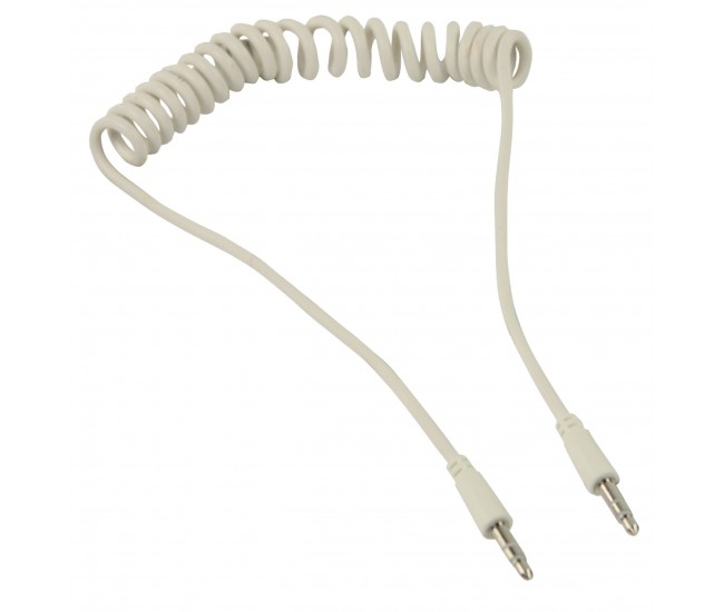 Cablu audio JACK spiralat 3.5 mm stereo tata la 3.5 mm stereo tata 1m Valueline Cablu audio JACK spiralat 3.5 mm stereo tata la 3.5 mm stereo tata 1m Valueline