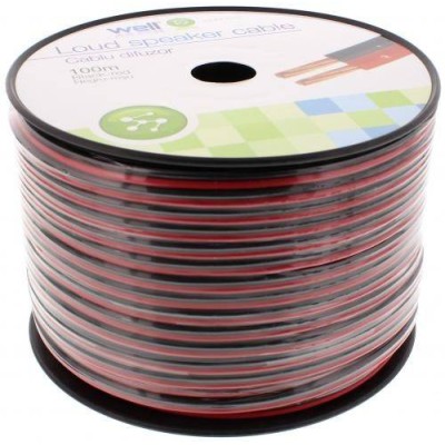 Cablu difuzor rosu/negru CCA 2x2.50mm Well LSP-CCA2.50BR-100-WL Cablu difuzor rosu/negru CCA 2x2.50mm Well LSP-CCA2.50BR-100-WL
