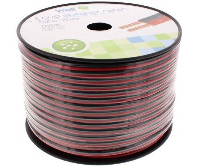 Cablu difuzor rosu/negru CCA 2x2.50mm Well LSP-CCA2.50BR-100-WL Cablu difuzor rosu/negru CCA 2x2.50mm Well LSP-CCA2.50BR-100-WL