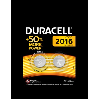 Set Baterii DURACELL CR2016 3V LITIU 20x1.6mm 2buc