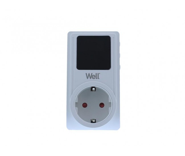 Stecher schuko 16A 3680W cu protectie la joasa si inalta tensiune ecran digital Well Stecher schuko 16A 3680W cu protectie la joasa si inalta tensiune ecran digital Well