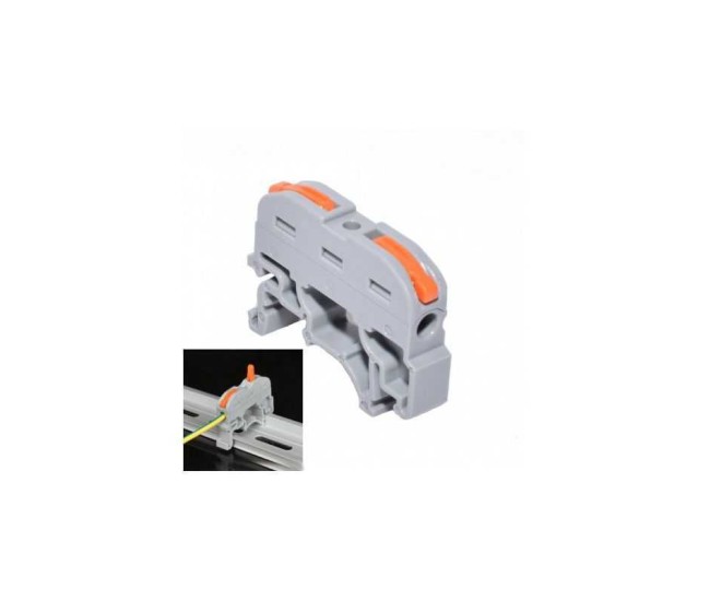 Conector 2+2 cu sina portocaliu pentru cablu maxim 4 mm Conector 2+2 cu sina portocaliu pentru cablu maxim 4 mm