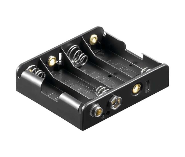 Suport baterii 4x AA R6 cu mufa de Tip 9V 11448 Goobay Suport baterii 4x AA R6 cu mufa de Tip 9V 11448 Goobay