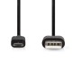 Cablu USB 2.0 USB-A - Micro USB 2m AWG28/24 negru Nedis CCGL60500BK20