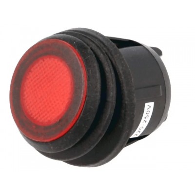 Intrerupator ROCKER DPST Poz 2 OFF-ON cu retinere 20A/12VDC LED rosu IP65 SCI R13-244B8-02-BBR