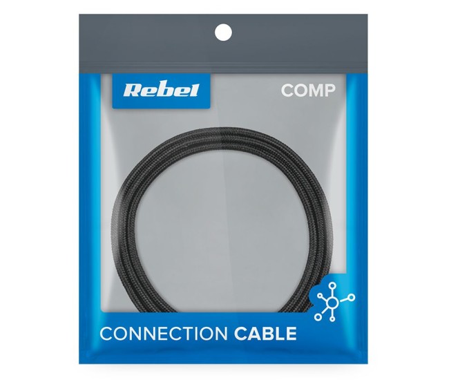 Cablu USB - USB Type C 0.5m negru panzat REBEL
