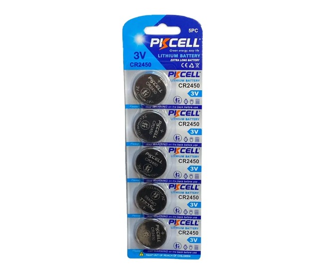 Set 5 baterii PKCELL CR2450 3V LITHIUM (623) Set 5 baterii PKCELL CR2450 3V LITHIUM (623)