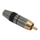 Mufa audio RCA tata contact aurit cablu 8mm inel negu Mufa audio RCA tata contact aurit cablu 8mm inel negu