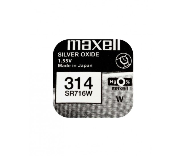 Baterie ceas Maxell SR716W V314 1.55V oxid de argint 1buc Baterie ceas Maxell SR716W V314 1.55V oxid de argint 1buc