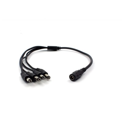 Spliter cablu alimentare cu mufa mama 5.5x2.1 mm la 4x tata 5.5x2.1 mm