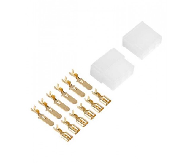 Cupla 6 contacte cu protectie papuc auto 6x tata+mama 6.3mm Cupla 6 contacte cu protectie papuc auto 6x tata+mama 6.3mm