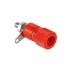 Mufa banana 4mm mama rosu executie din plastic 12mm montabila pe panou Mufa banana 4mm mama rosu executie din plastic 12mm montabila pe panou