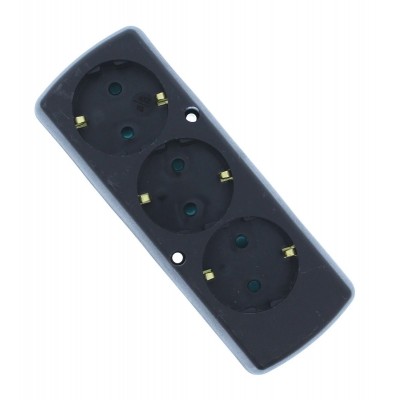 Multipriza 3 prize fara cablu alimentare negru GN-370S/BK Plastrol