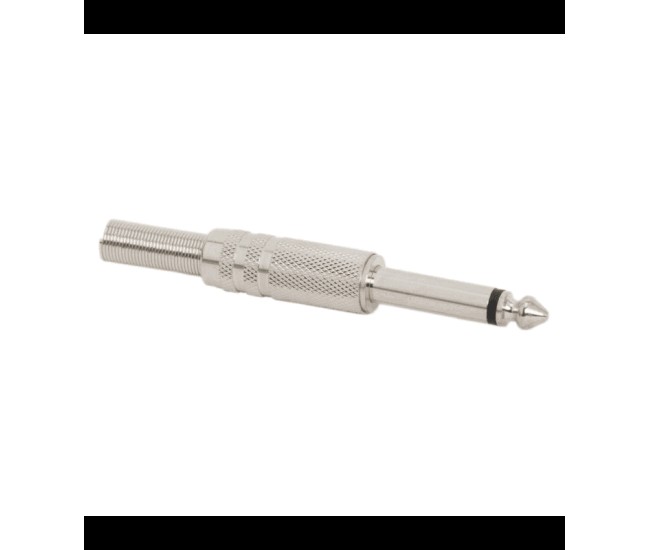 Mufa JACK 6.3 mm mono tata cu protectie cablu