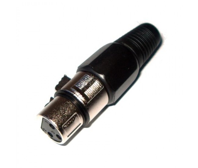 Mufa XLR mama negru cu lipire Mufa XLR mama negru cu lipire