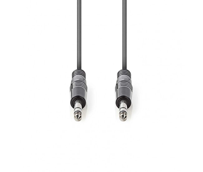Cablu audio stereo 6.35 mm tata - 6.35 mm tata 3m gri NEDIS Cablu audio stereo 6.35 mm tata - 6.35 mm tata 3m gri NEDIS
