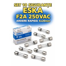 Set 10 sigurante ESKA F2A 250VAC ardere rapida 5x20mm 520.620-10 Set 10 sigurante ESKA F2A 250VAC ardere rapida 5x20mm 520.620-10