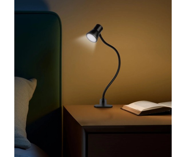 Lampa LED de birou flexibila cu clema/ USB/ 500lm reglaj intensitate si temperatura de culoare/ negru Phenom 20258 Lampa LED de birou flexibila cu clema/ USB/ 500lm reglaj intensitate si temperatura de culoare/ negru Phenom 20258