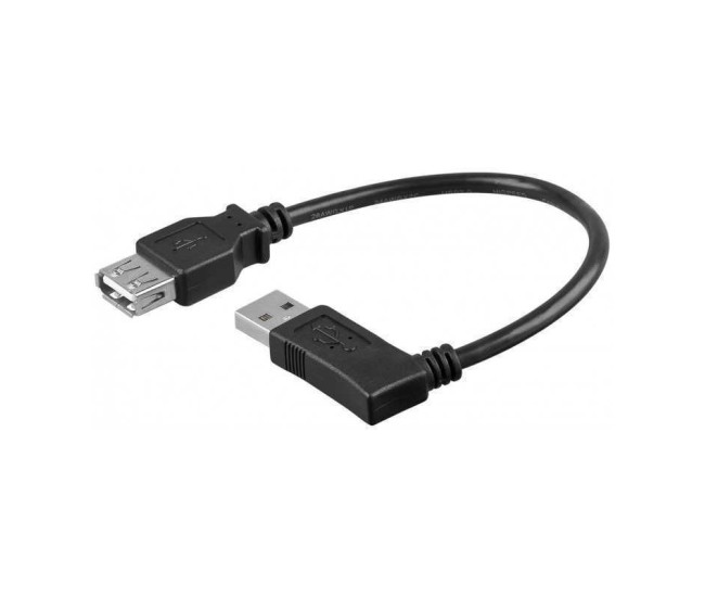 Cablu prelungitor USB 2.0 HI-SPEED 15cm USB A tata 90 grade dreapta la USB A mama drept Goobay Cablu prelungitor USB 2.0 HI-SPEED 15cm USB A tata 90 grade dreapta la USB A mama drept Goobay