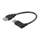 Cablu prelungitor USB 2.0 HI-SPEED 15cm USB A tata 90 grade dreapta la USB A mama drept Goobay Cablu prelungitor USB 2.0 HI-SPEED 15cm USB A tata 90 grade dreapta la USB A mama drept Goobay