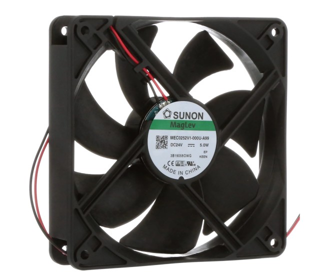 Ventilator DC axial 10..24VDC..27.6VDC 120x120x25mm 3100rot./min 183.9m3/h 44.5dB VAPO SUNON MEC0252V1-000U-A99 Ventilator DC axial 10..24VDC..27.6VDC 120x120x25mm 3100rot./min 183.9m3/h 44.5dB VAPO SUNON MEC0252V1-000U-A99