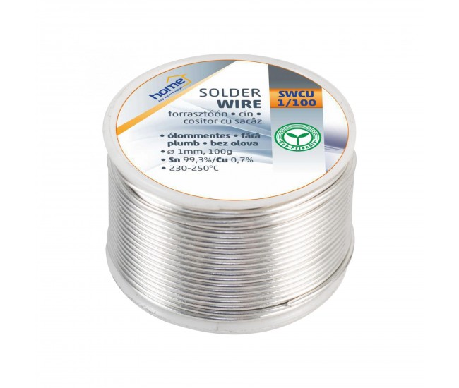 Fludor fara plumb 1mm 100gr cositor cu sacaz 2.2% Sn97% / Cu0.5% 227C HOME Fludor fara plumb 1mm 100gr cositor cu sacaz 2.2% Sn97% / Cu0.5% 227C HOME