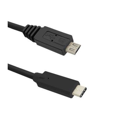 Cablu USB2.0 B micro USB mufa tata - USB type C mufa tata 1.2m negru QOLTEC 50476