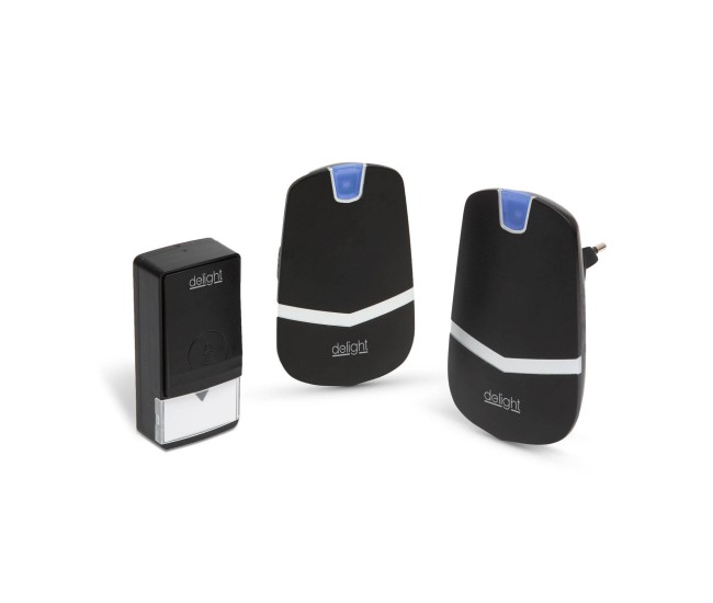 Sonerie digitala fara fir si fara baterie negru cu 2 unitati de receptie Kinetic delight