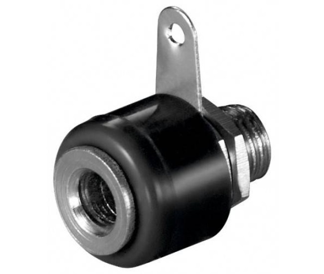 Mufa banana mama negru 4mm cu surub pe panou Goobay Mufa banana mama negru 4mm cu surub pe panou Goobay