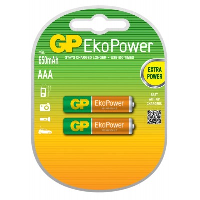 Set acumulatori R3 AAA 650mAh NiMH Eko 2buc/blister GP
