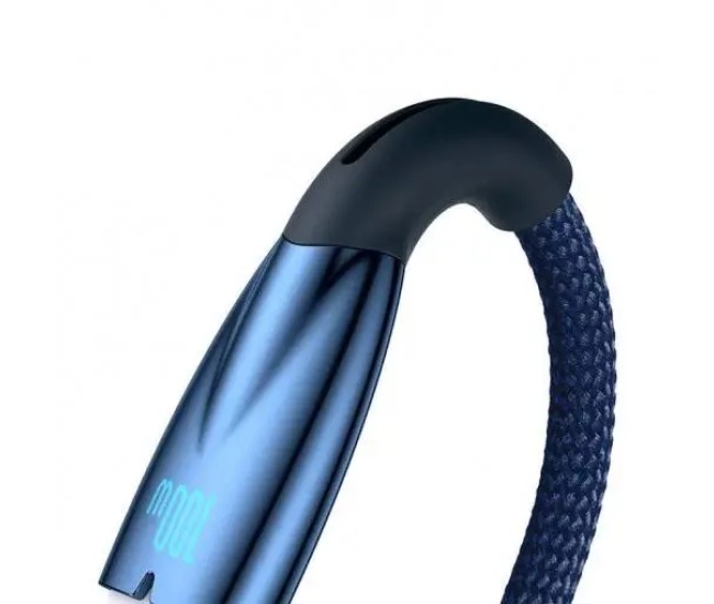 Cablu alimentare si date Baseus Glimmer Fast Charging USB 2.0 - USB Type-C 100W 1m albastru CADH000403