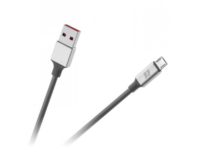 Cablu USB 3.0 - Micro USB 2m flexibil gri Rebel RB-6010-200-B Cablu USB 3.0 - Micro USB 2m flexibil gri Rebel RB-6010-200-B