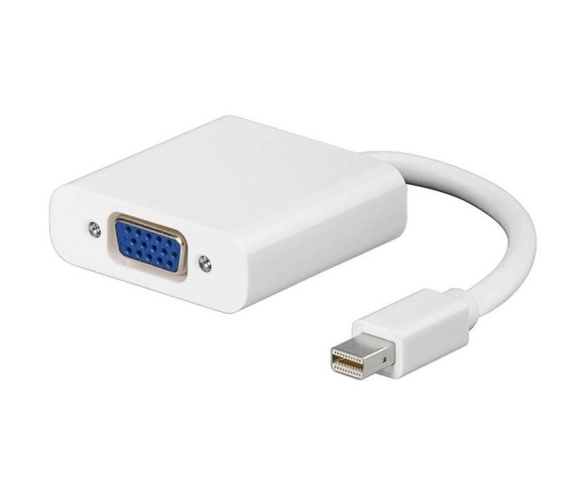 Cablu adaptor mini DisplayPort tata la VGA mama 15cm alb
