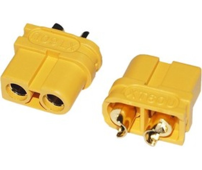 Mufa alimentare DC XT60 mama 30A 2 pini pe cablu lipire galbena AMASS XT60U-F Mufa alimentare DC XT60 mama 30A 2 pini pe cablu lipire galbena AMASS XT60U-F