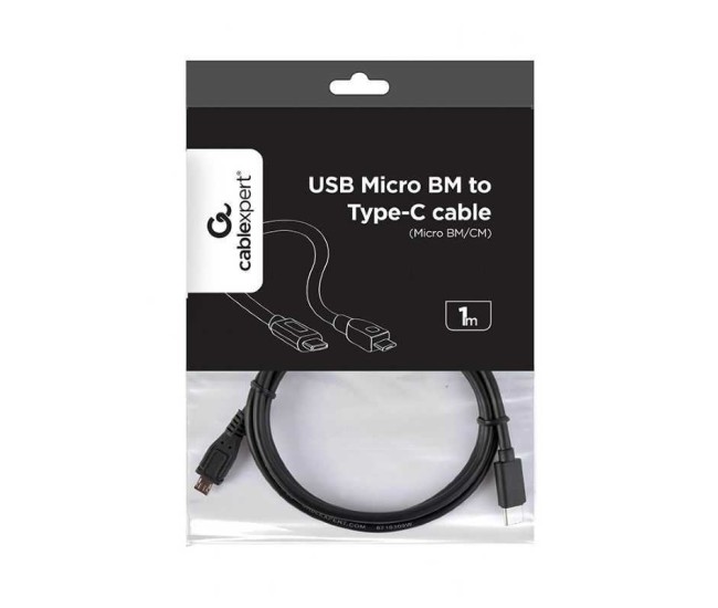 Cablu USB2.0 B micro mufa - USB type C mufa 1m negru PVC GEMBIRD CCP-USB2-MBMCM-1M Cablu USB2.0 B micro mufa - USB type C mufa 1m negru PVC GEMBIRD CCP-USB2-MBMCM-1M