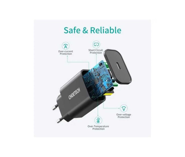 Incarcator retea Choetech Q5004-EU-WH QC 3.0 PD 18W USB Type C Incarcator retea Choetech Q5004-EU-WH QC 3.0 PD 18W USB Type C