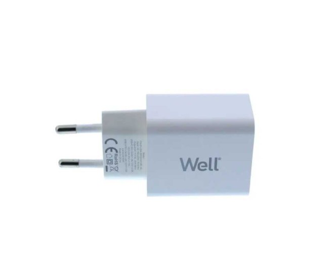 Incarcator retea Well 1x USB-A QC3.0 1x USB-C PD 30W alb PSUP-USB-WPQ3001WE-WL Incarcator retea Well 1x USB-A QC3.0 1x USB-C PD 30W alb PSUP-USB-WPQ3001WE-WL