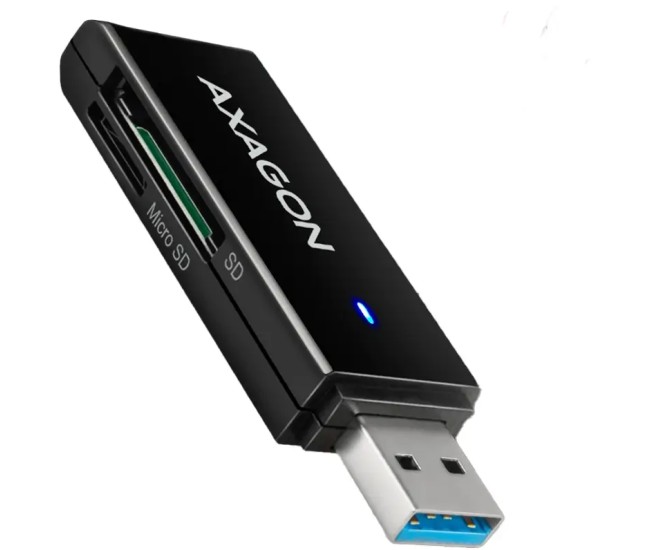 Cititor carduri AXAGON CRE-S2N USB 3.2 tip-A slim la SD /microSD