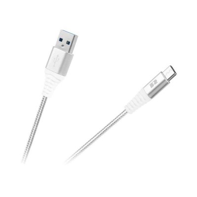 Cablu USB2.0 A - USB type C 0.5m alb panzat Rebel