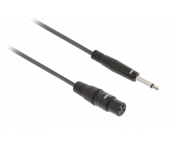 Cablu audio mono XLR 3 pini mama - Jack 6.35 mm tata 3m gri Sweex Cablu audio mono XLR 3 pini mama - Jack 6.35 mm tata 3m gri Sweex