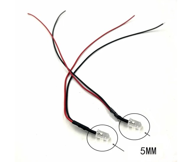 LED 12V 5mm verde cu fire 20 cm LED 12V 5mm verde cu fire 20 cm