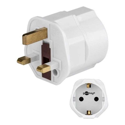 Adaptor priza EU SCHUKO - priza UK cu pamantare pentru calatorii Goobay