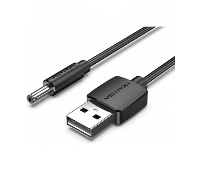 Cablu USB A mufa - DC 3.5x1.35 mm mufa 1.5m cupru negru VENTION CEXBG