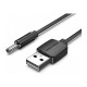 Cablu USB A mufa - DC 3.5x1.35 mm mufa 1.5m cupru negru VENTION CEXBG