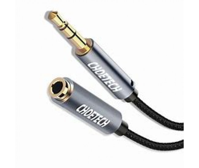 Cablu audio Jack stereo Choetech AUX001 3.5 mm tata - 3.5 mm mama 2m negru Cablu audio Jack stereo Choetech AUX001 3.5 mm tata - 3.5 mm mama 2m negru